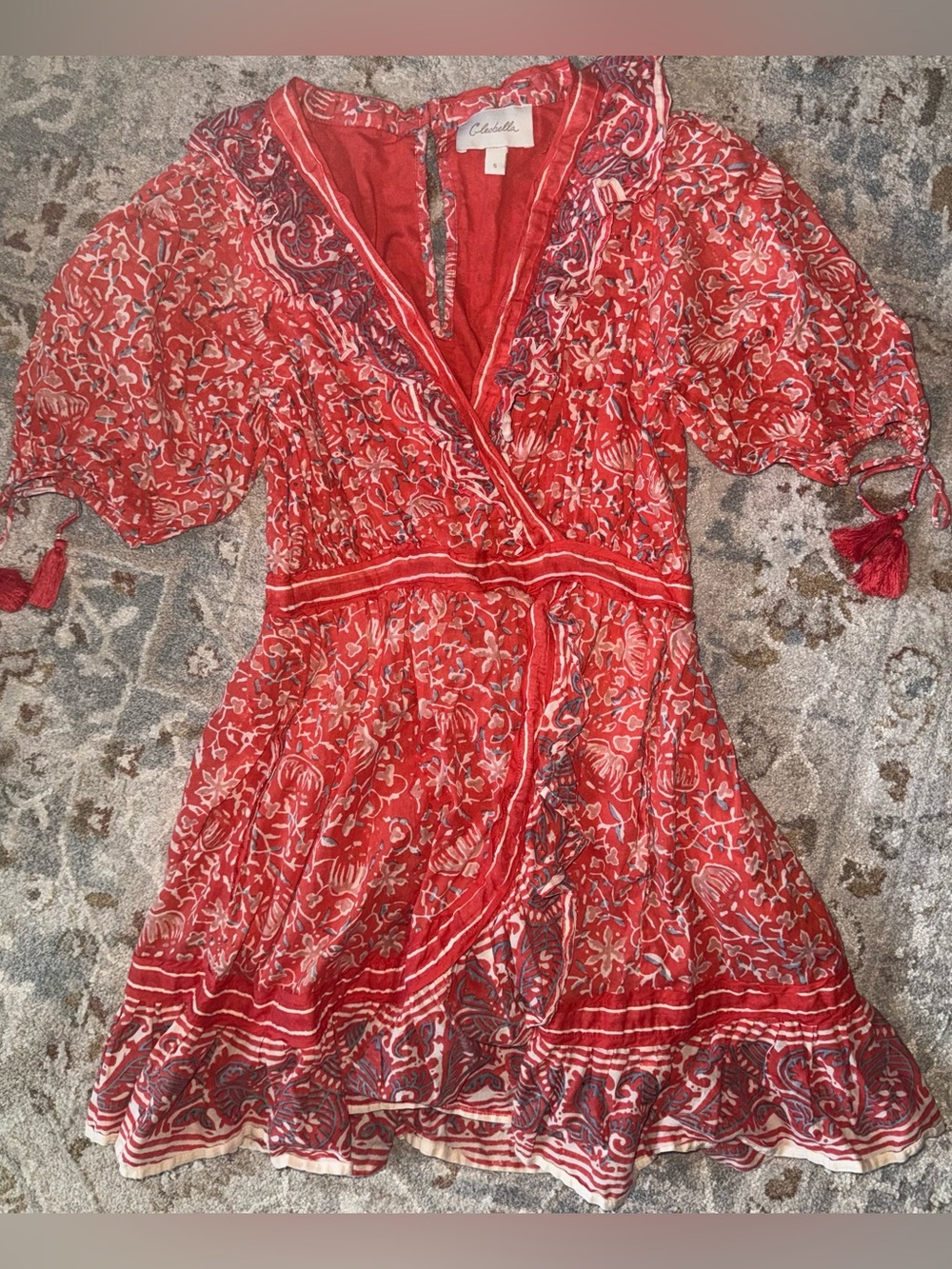 Women’s Cleobella Blair Tassle-Cuff Ruffle Mini Dress